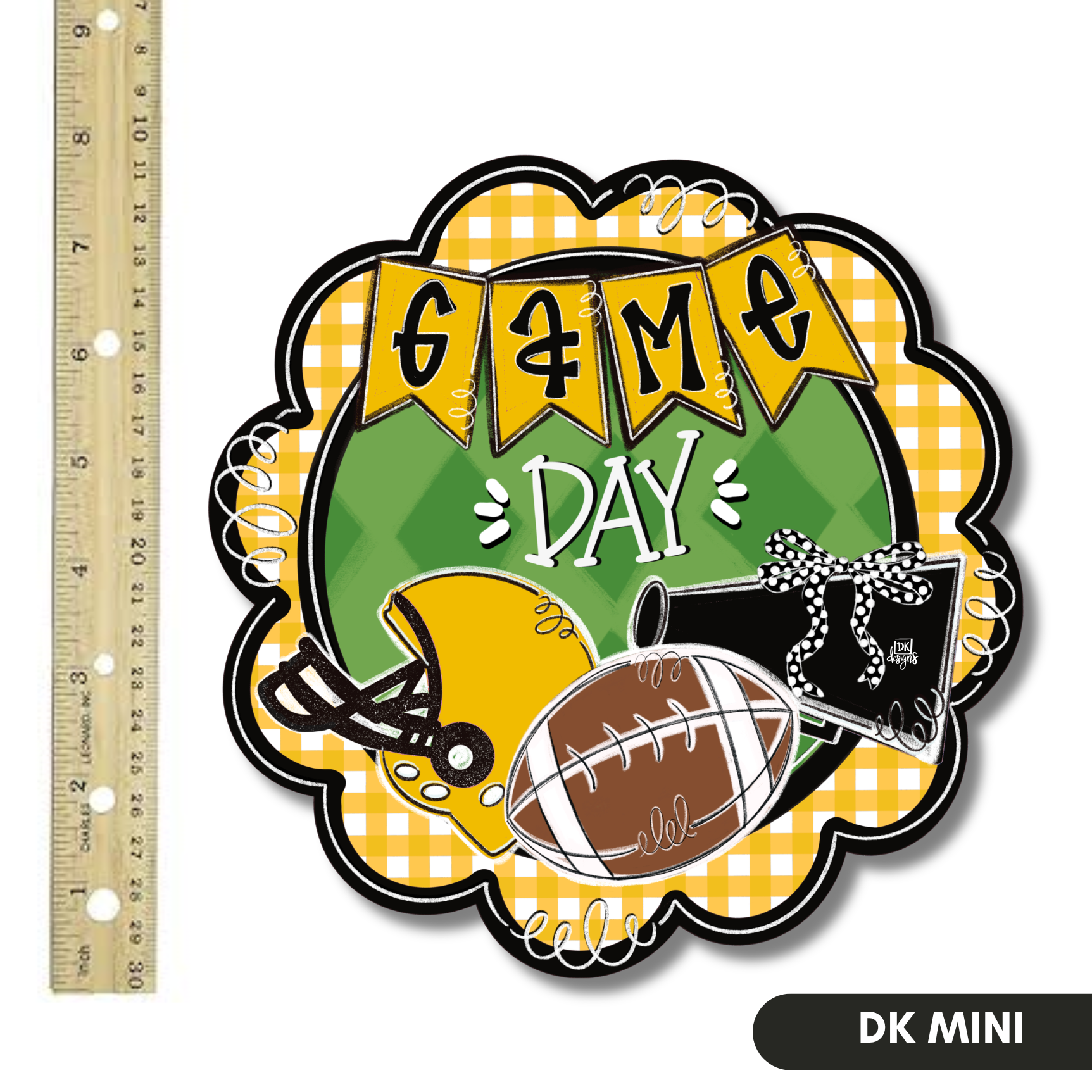Yellow Gold and Black Game Day Scallop Mini
