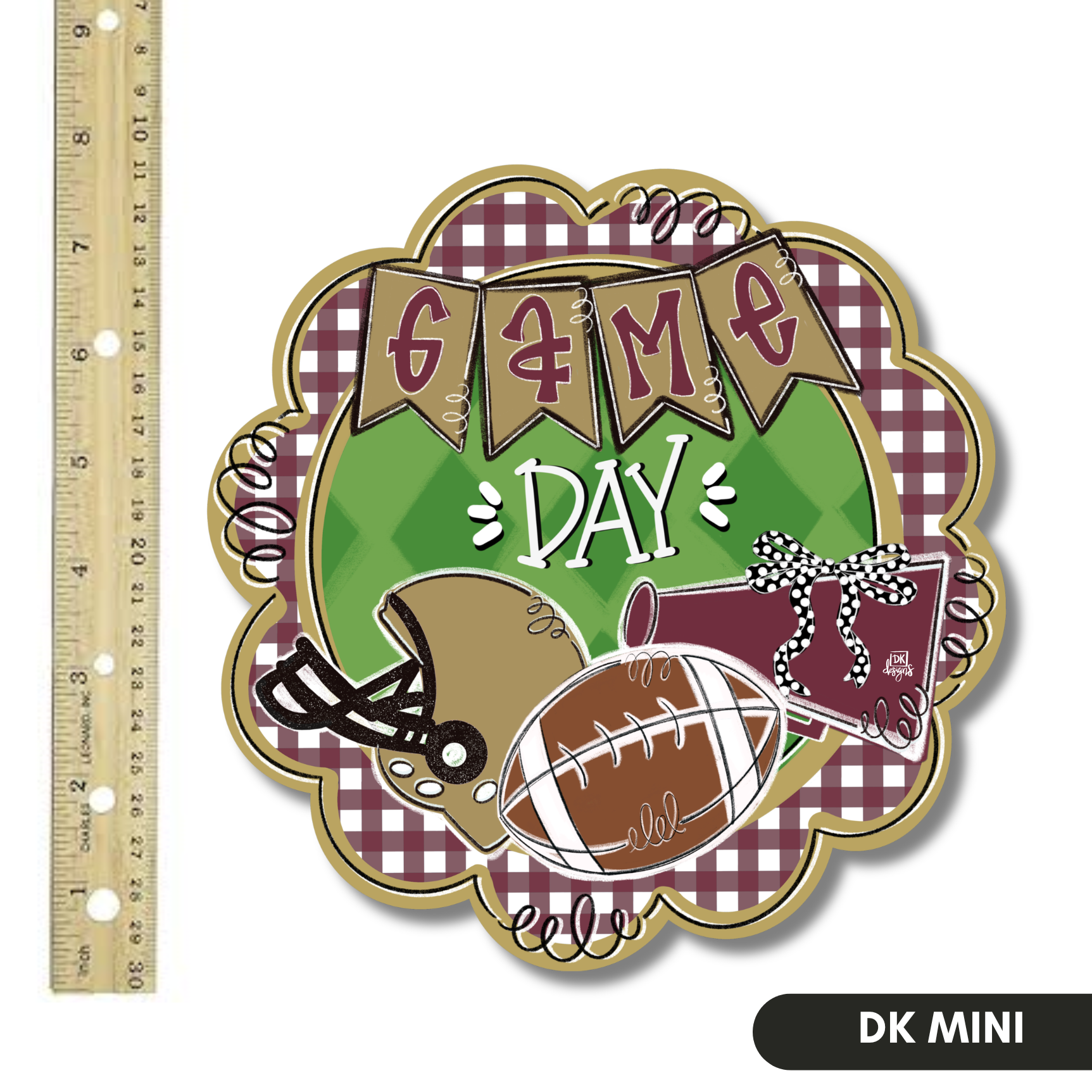 Maroon and Gold Game Day Scallop Mini
