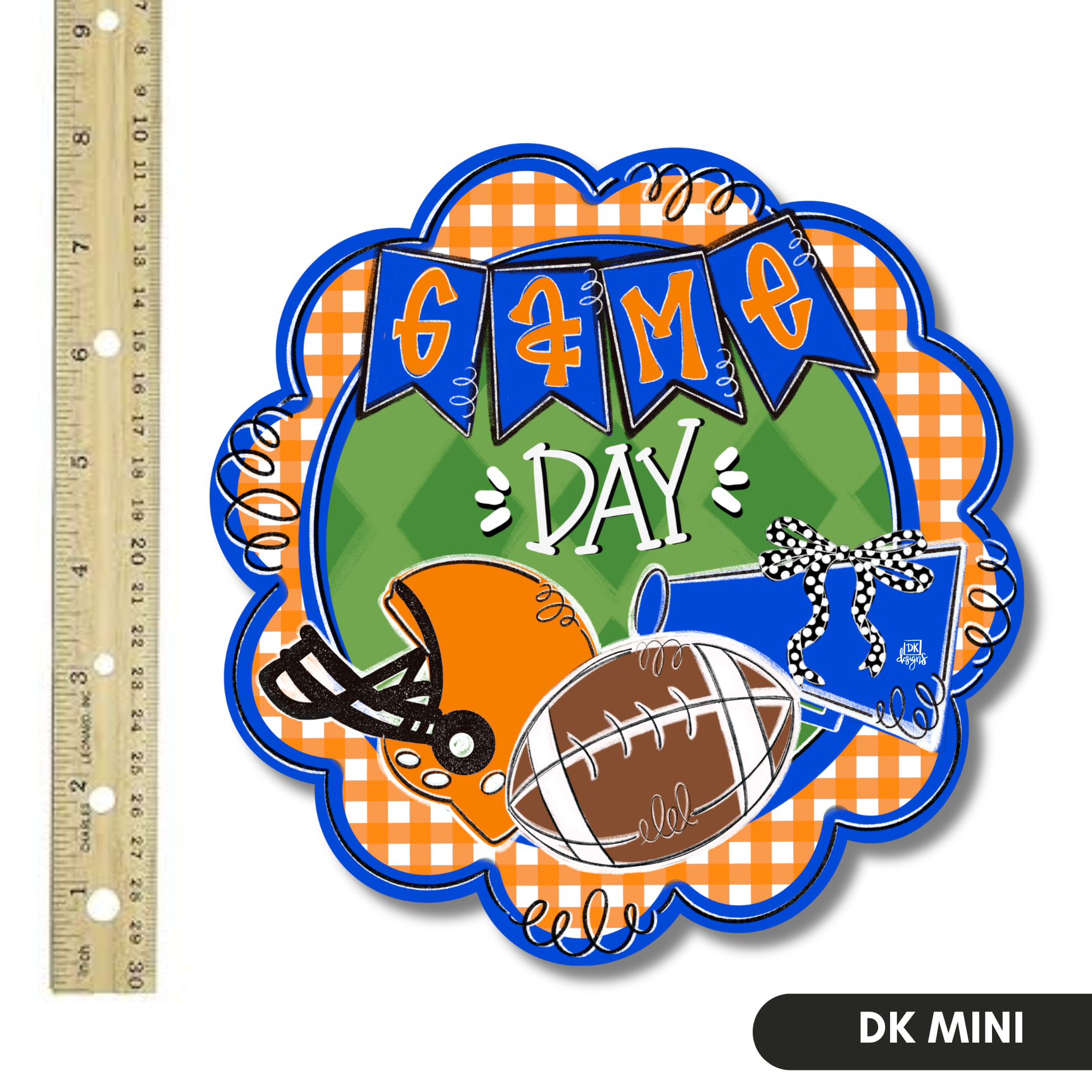 Orange and Blue Game Day Scallop Mini