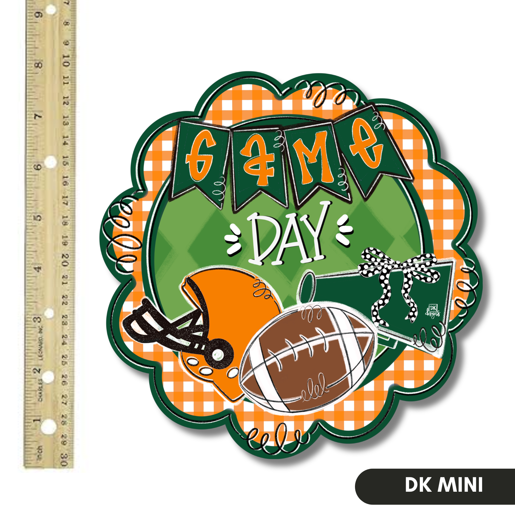 Orange and Green Game Day Scallop Mini