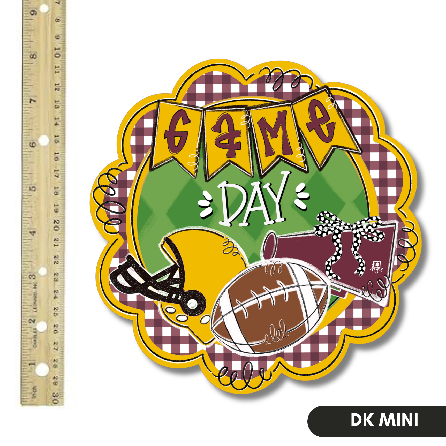 Maroon and Yellow Gold Game Day Scallop Mini