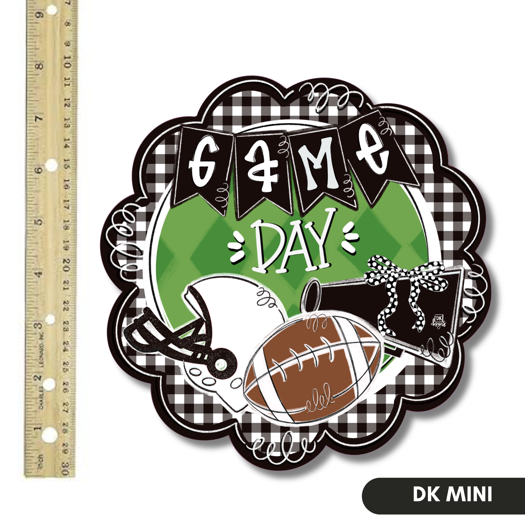Black and White Game Day Scallop Mini