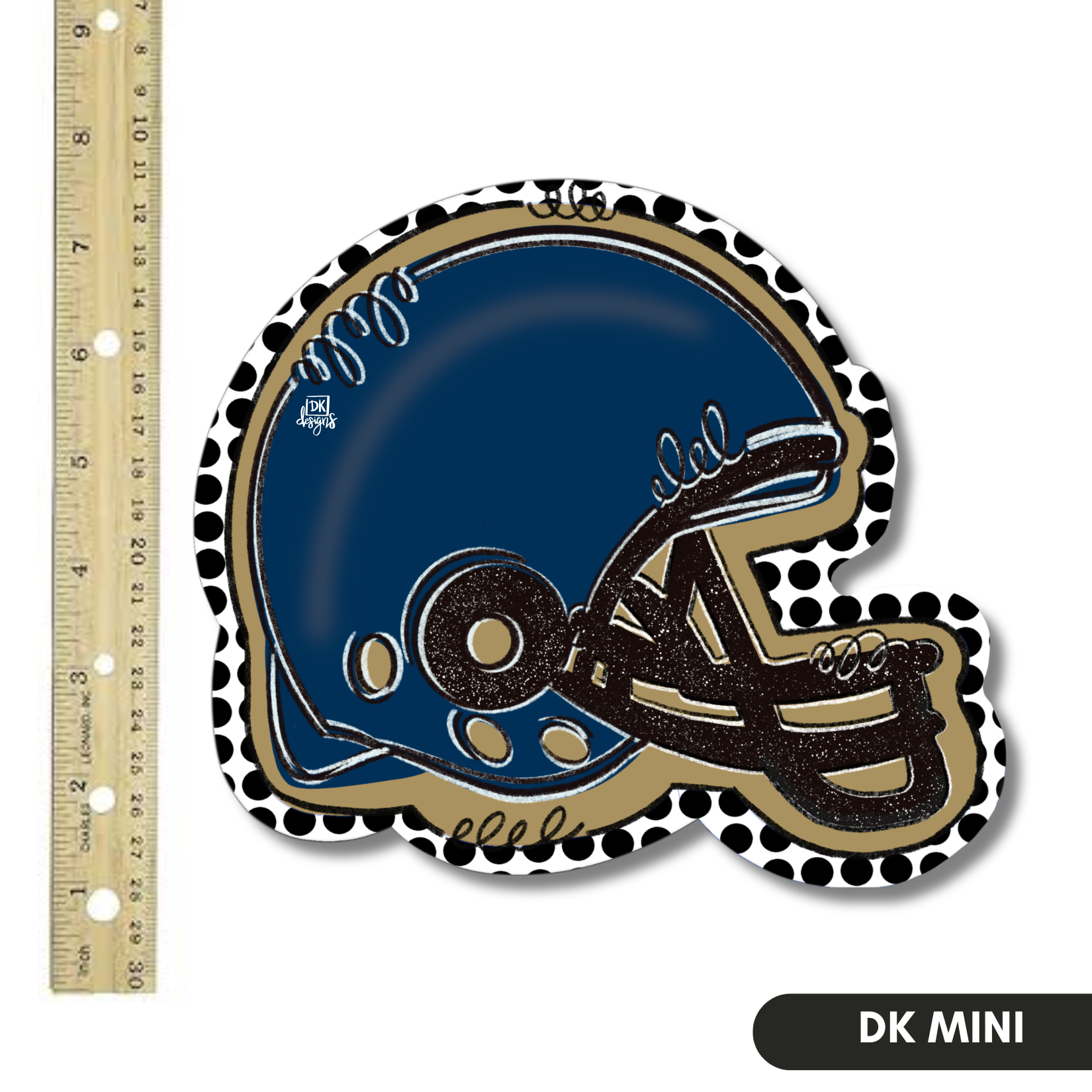 Navy and Gold FB Helmet Mini