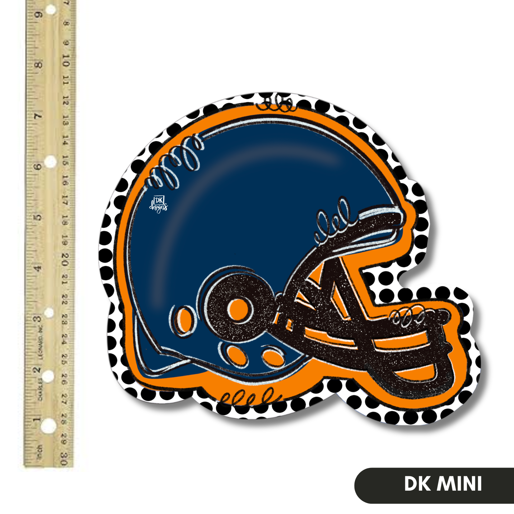 Orange and Navy FB Helmet Mini