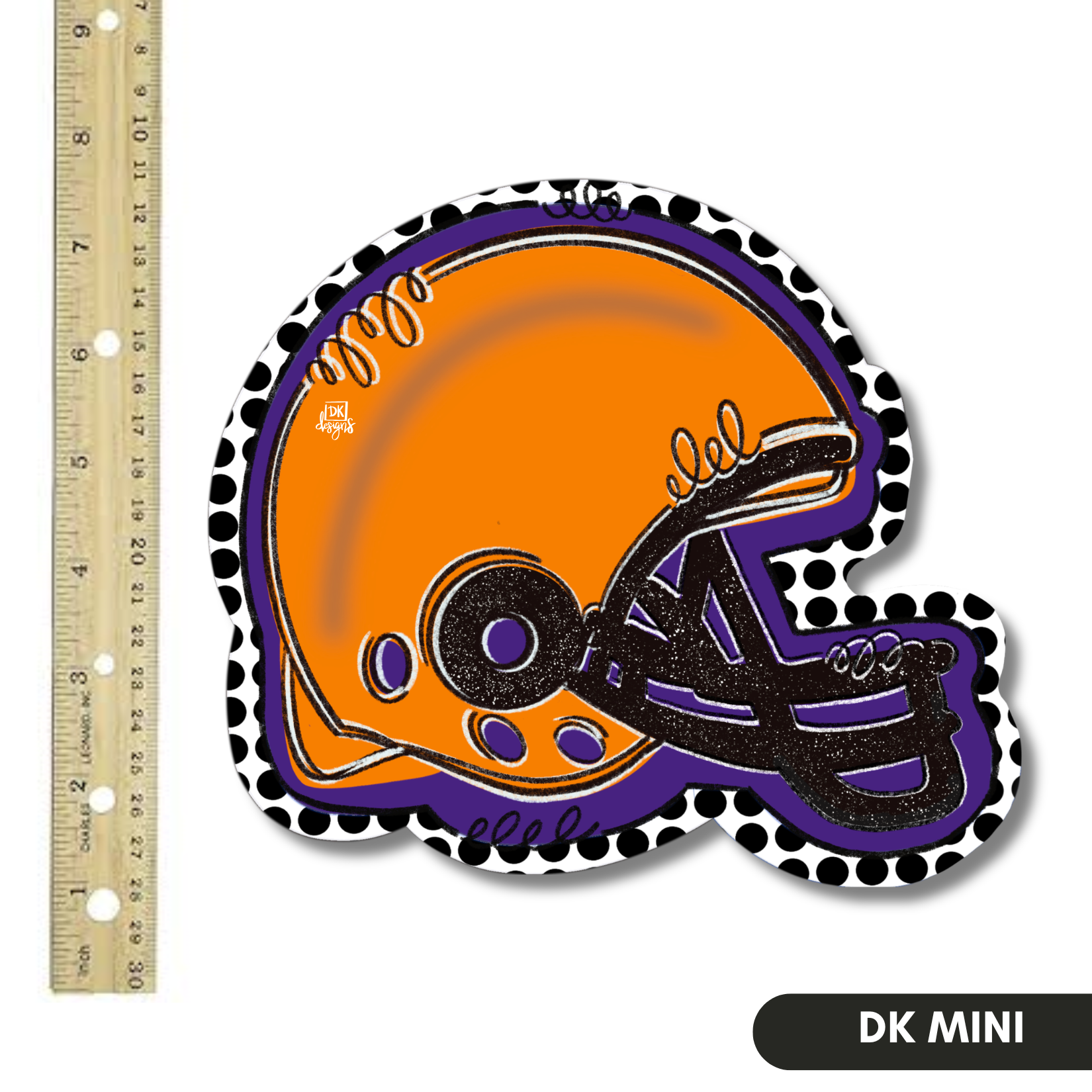Orange and Purple FB Helmet Mini