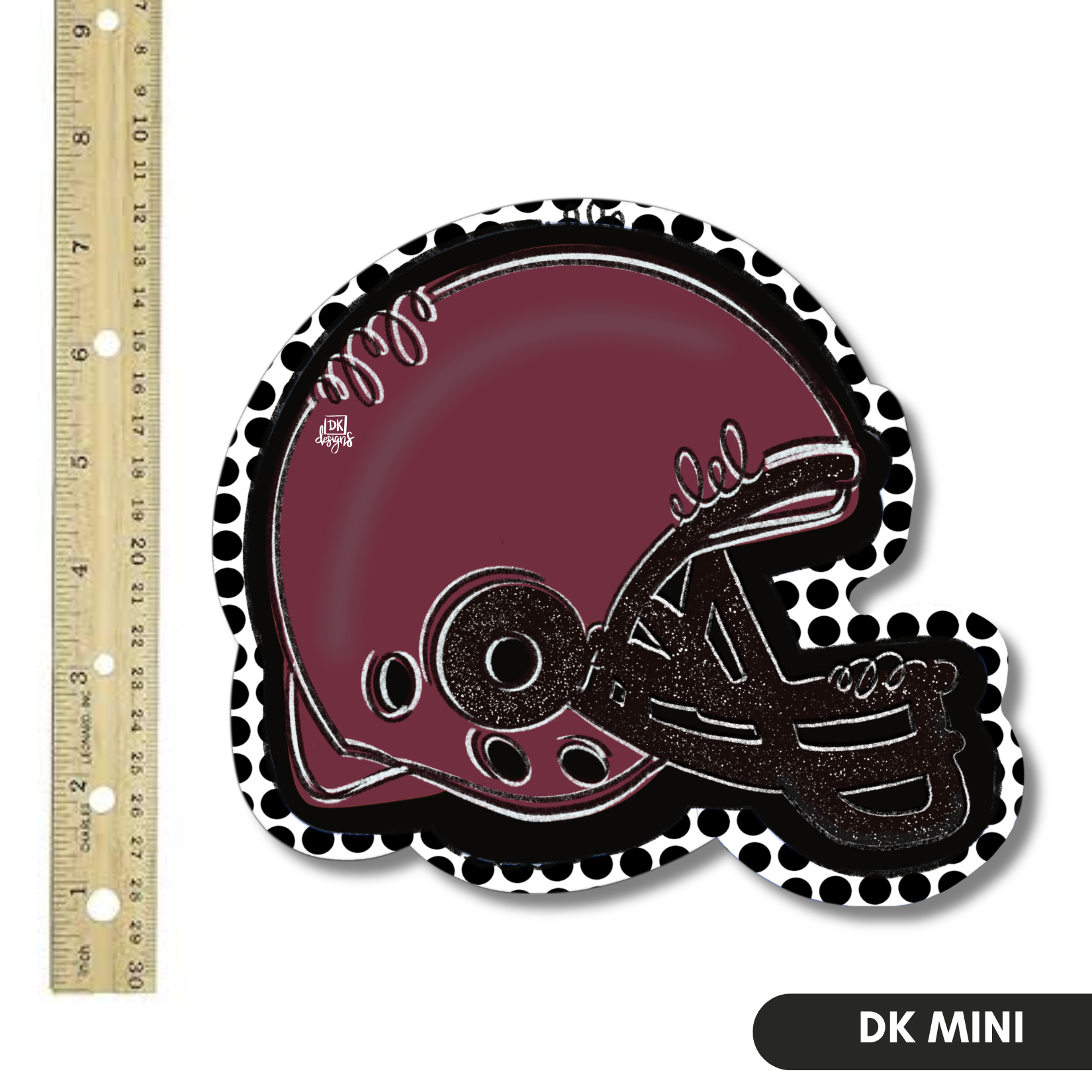 Maroon and Black FB Helmet Mini
