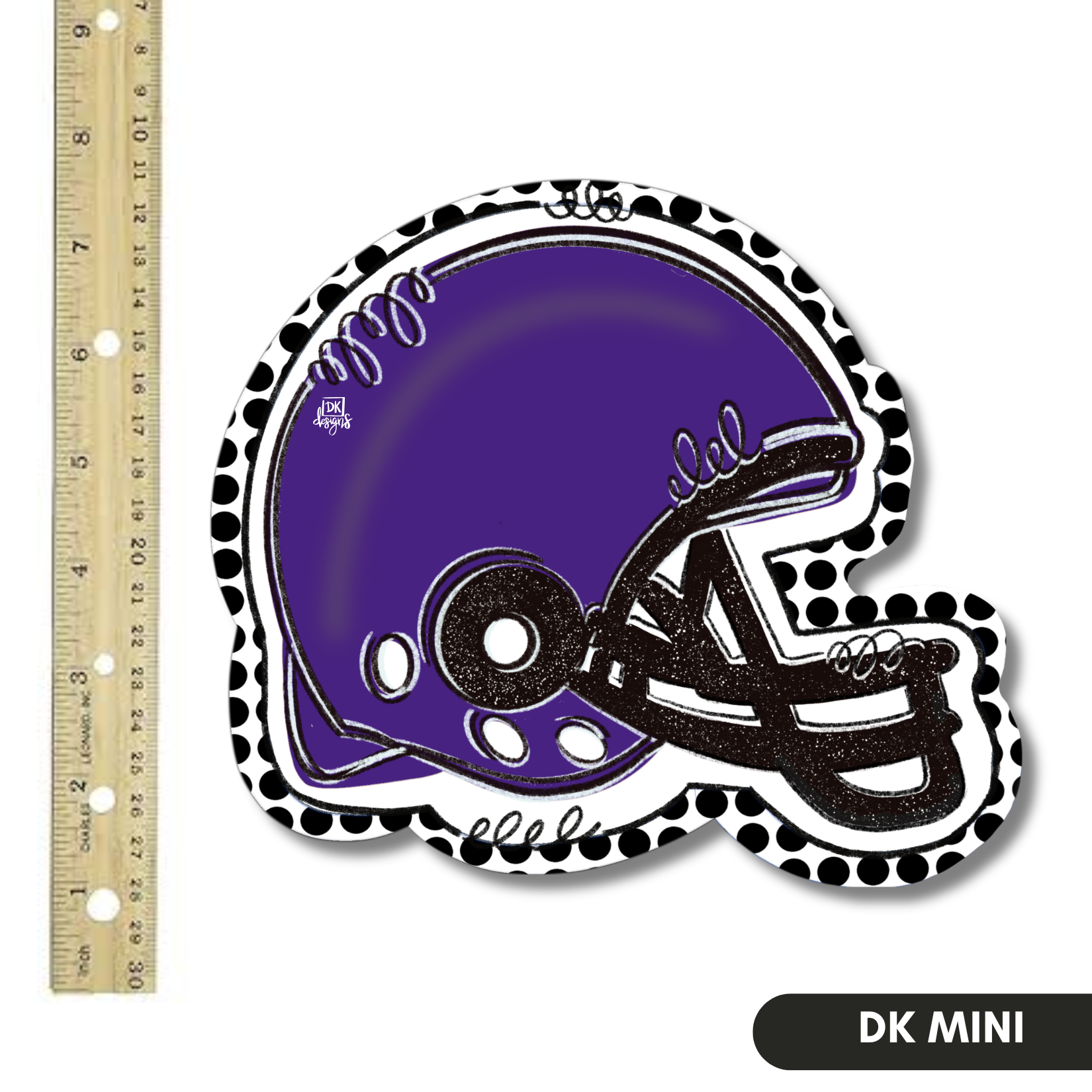 Purple and White FB Helmet Mini
