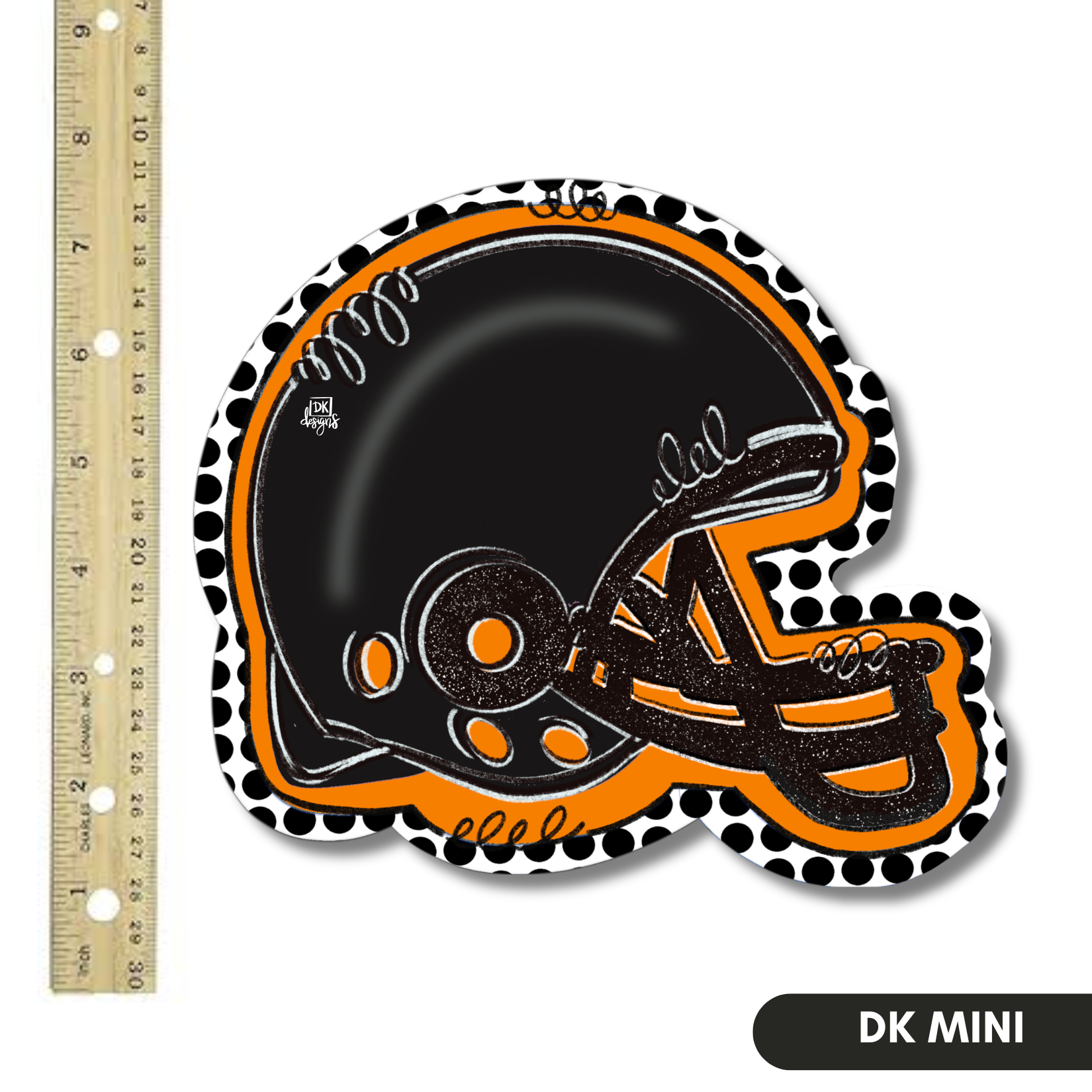 Orange and Black FB Helmet Mini