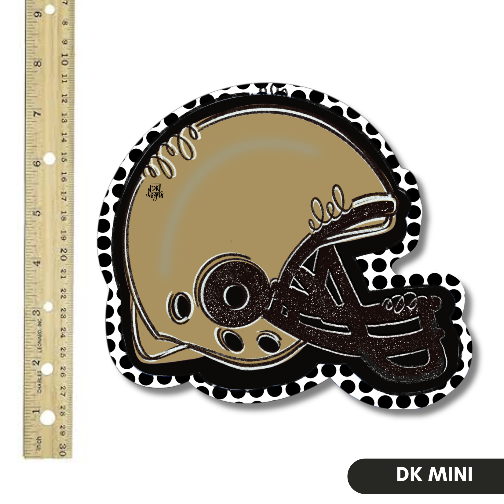 Black and Gold FB Helmet Mini
