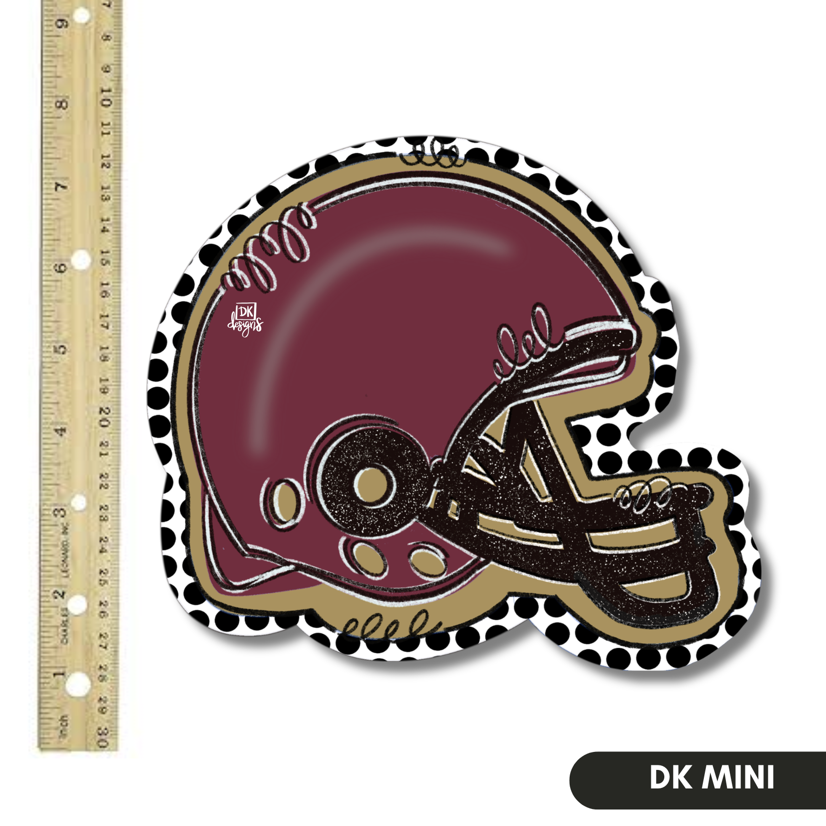 Maroon and Gold FB Helmet Mini