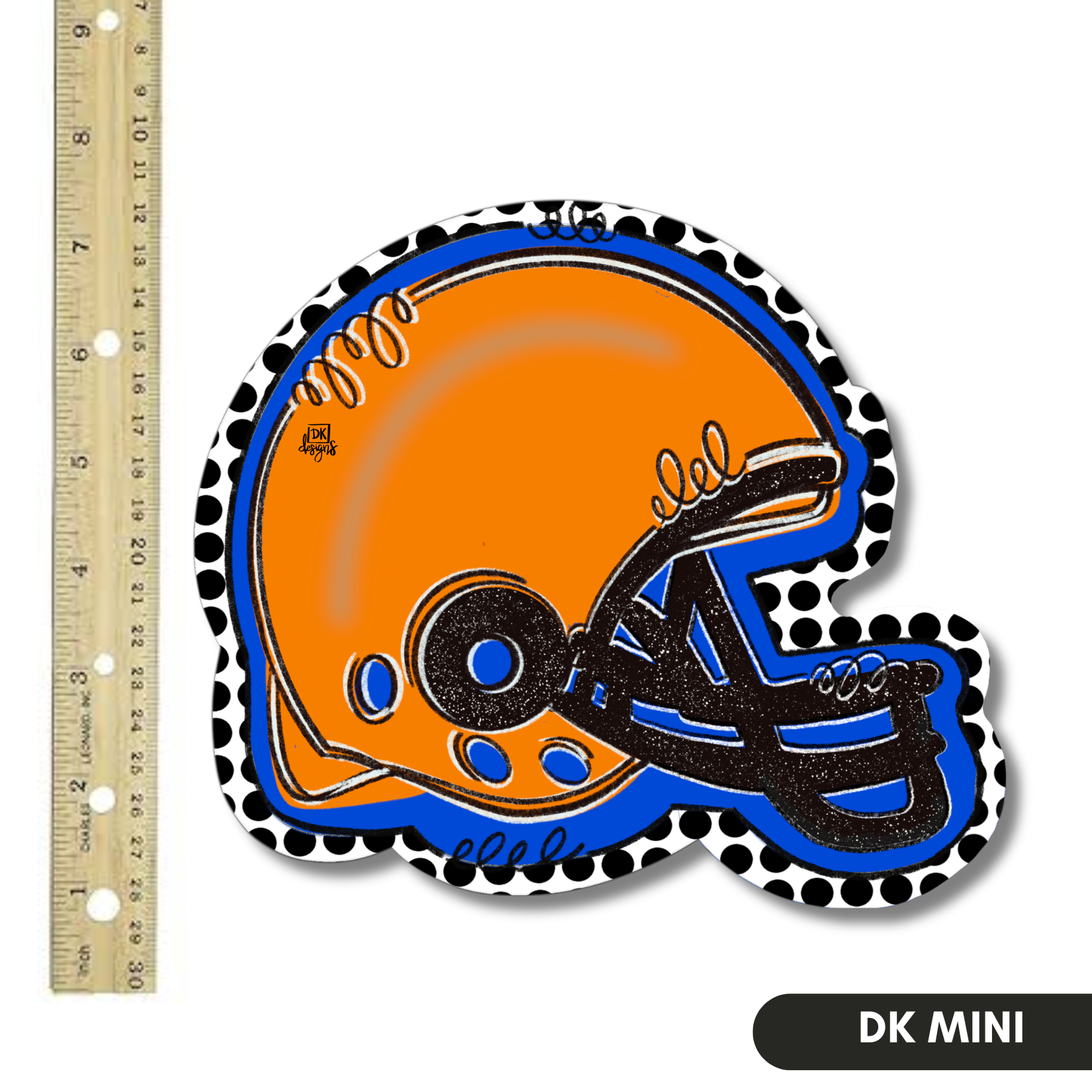 Orange and Blue FB Helmet Mini
