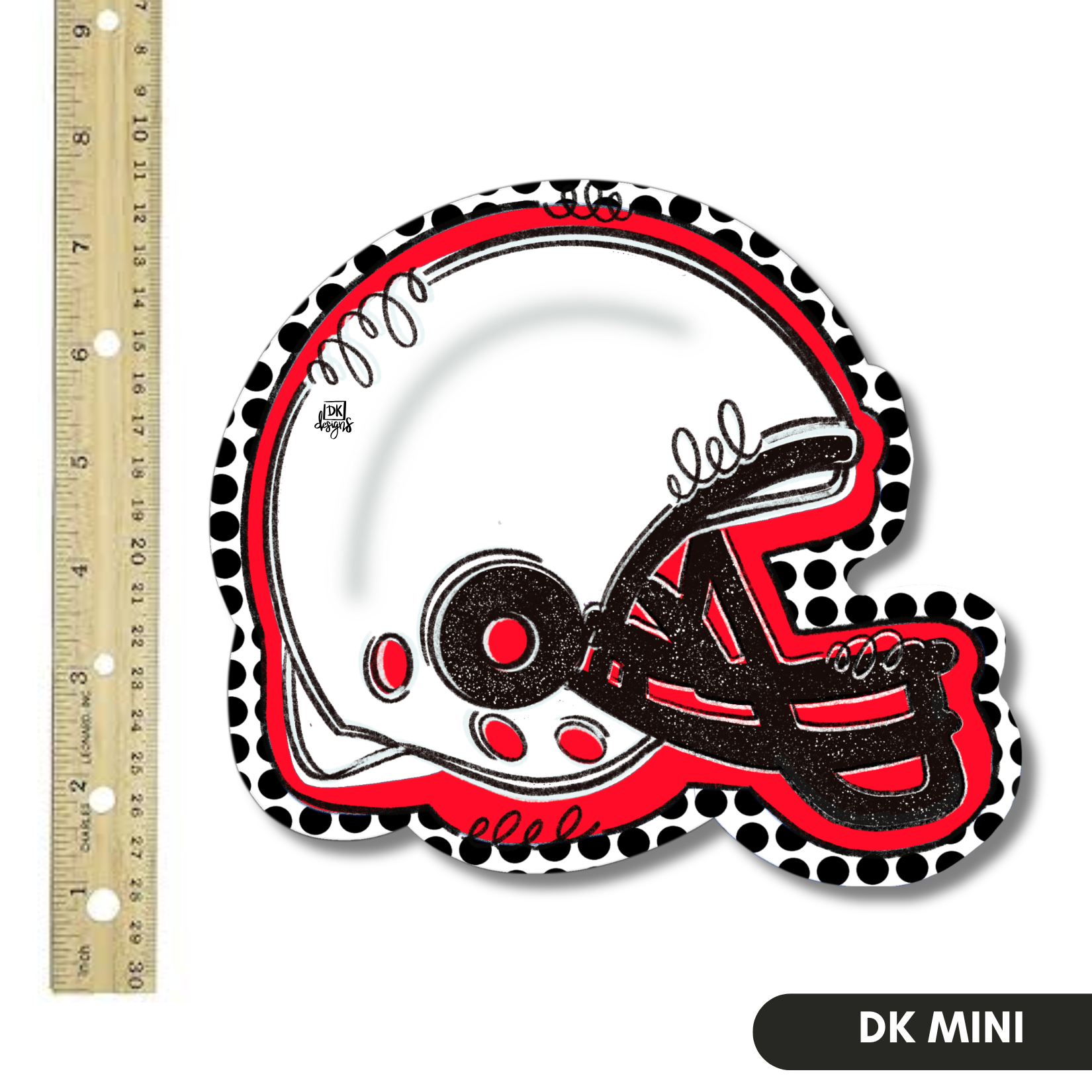 Red and White FB Helmet Mini