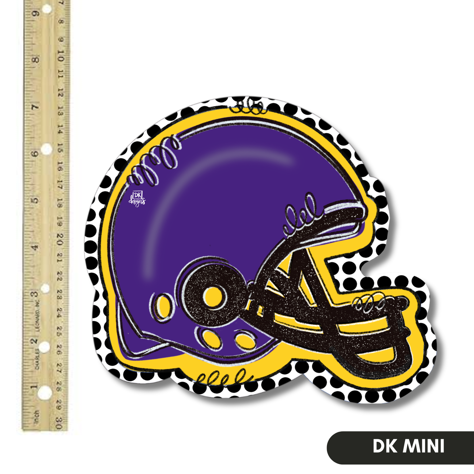 Yellow Gold and Purple FB Helmet Mini