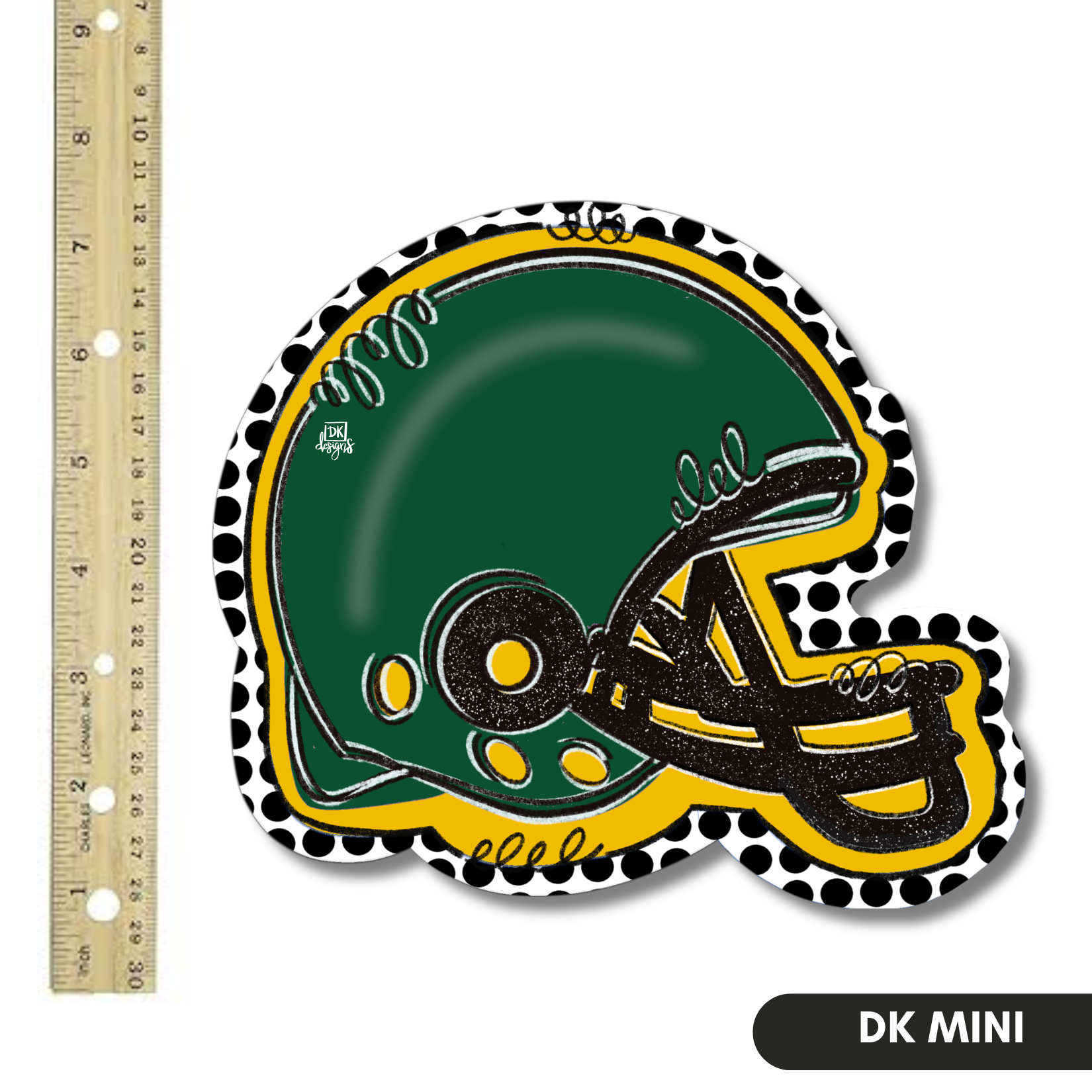 Yellow Gold and Green FB Helmet Mini
