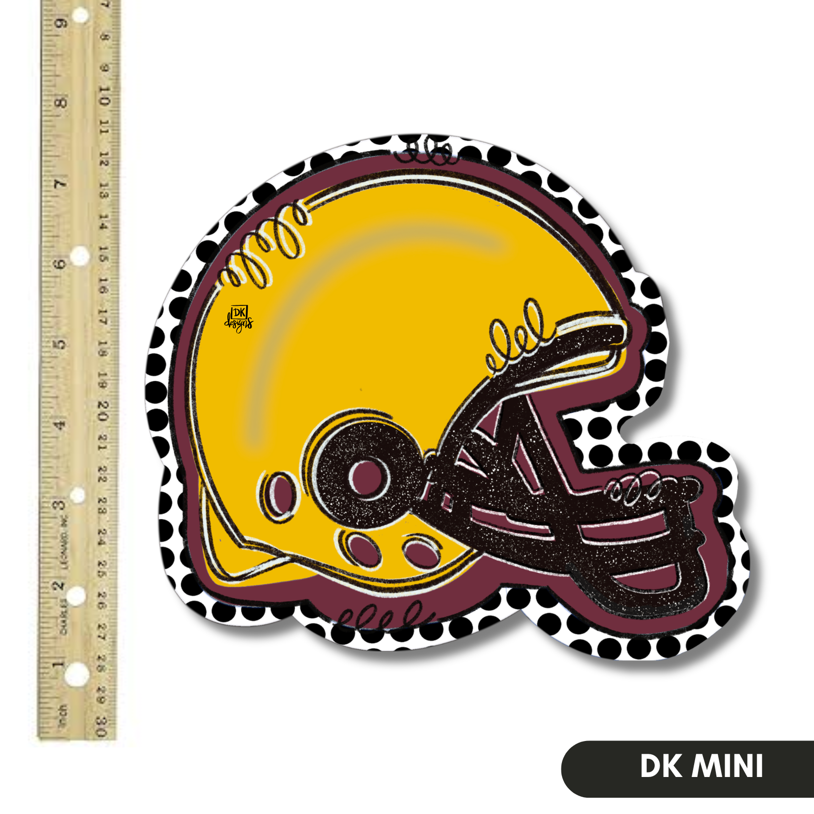 Yellow Gold and Maroon FB Helmet Mini