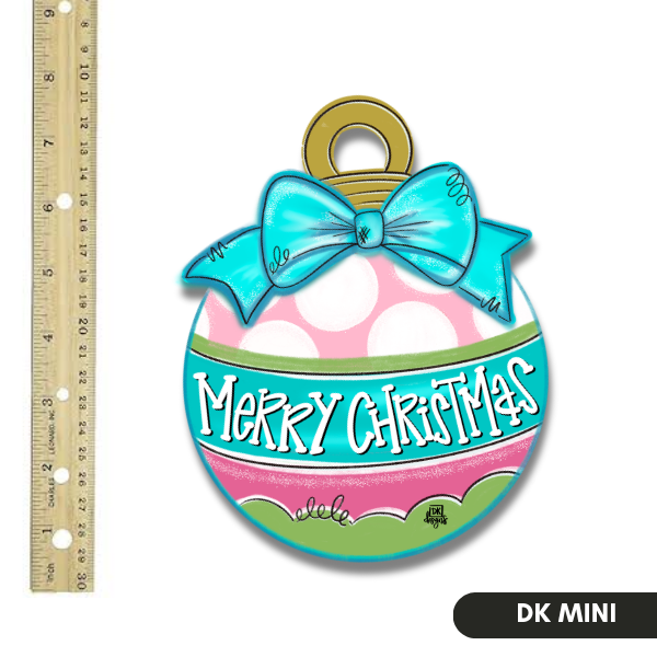 Pink and Teal Christmas Bulb Mini