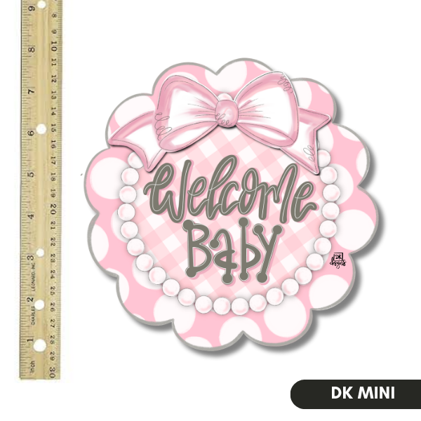 Pink Scallop Welcome Baby Mini