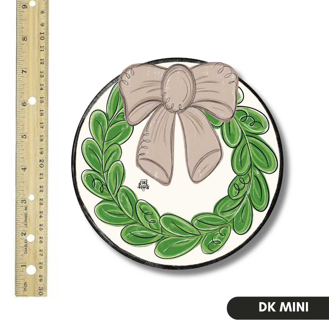 Tan Bow Wreath Mini
