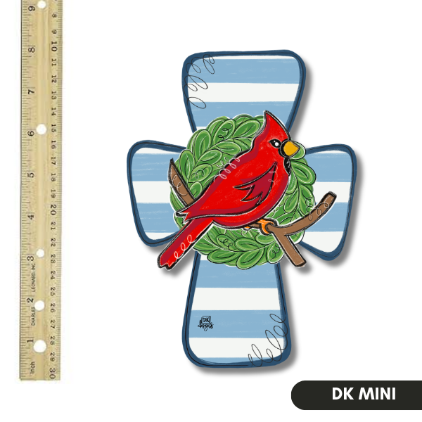 Blue and White Catdinal Cross Mini