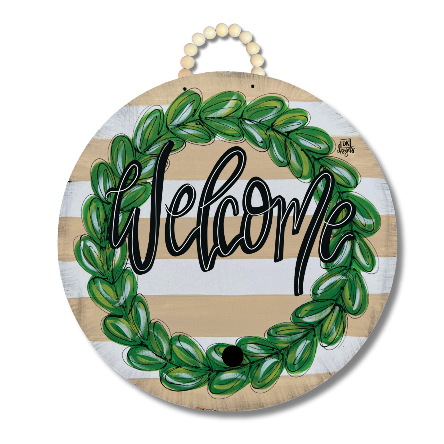 Tan "Welcome" Wreath Hanger + Mini