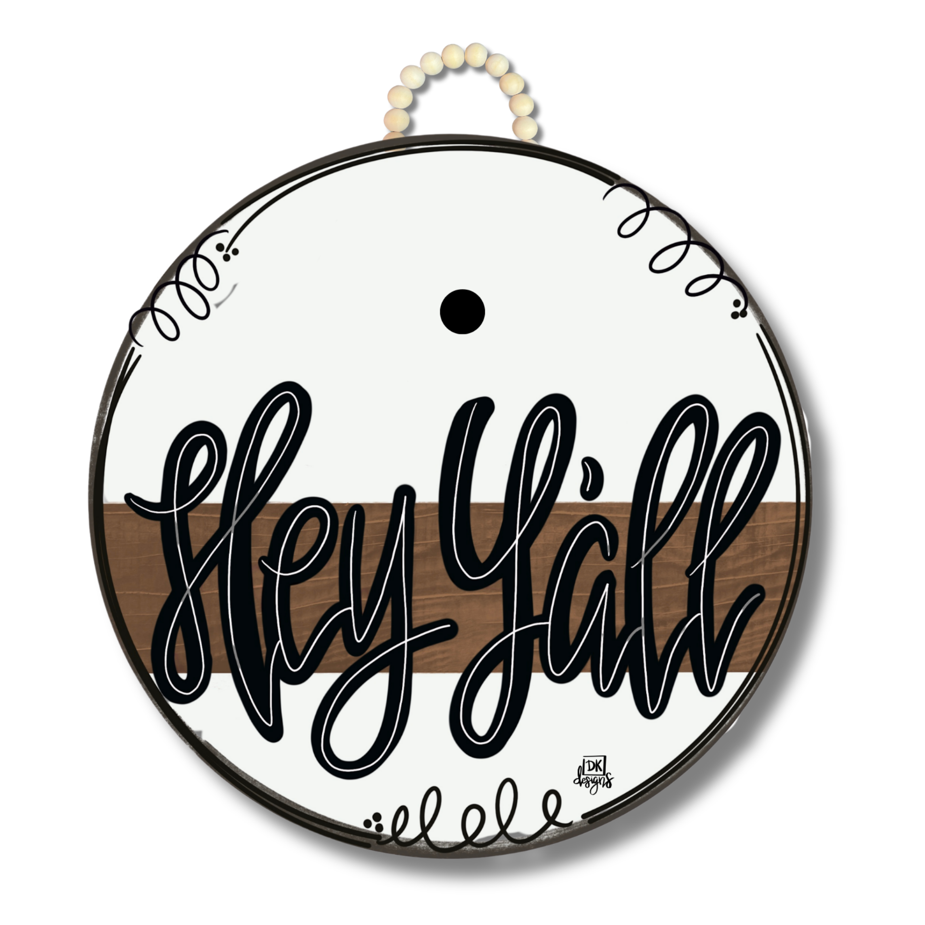 Stained Striped "Hey Y'all" Hanger + Mini