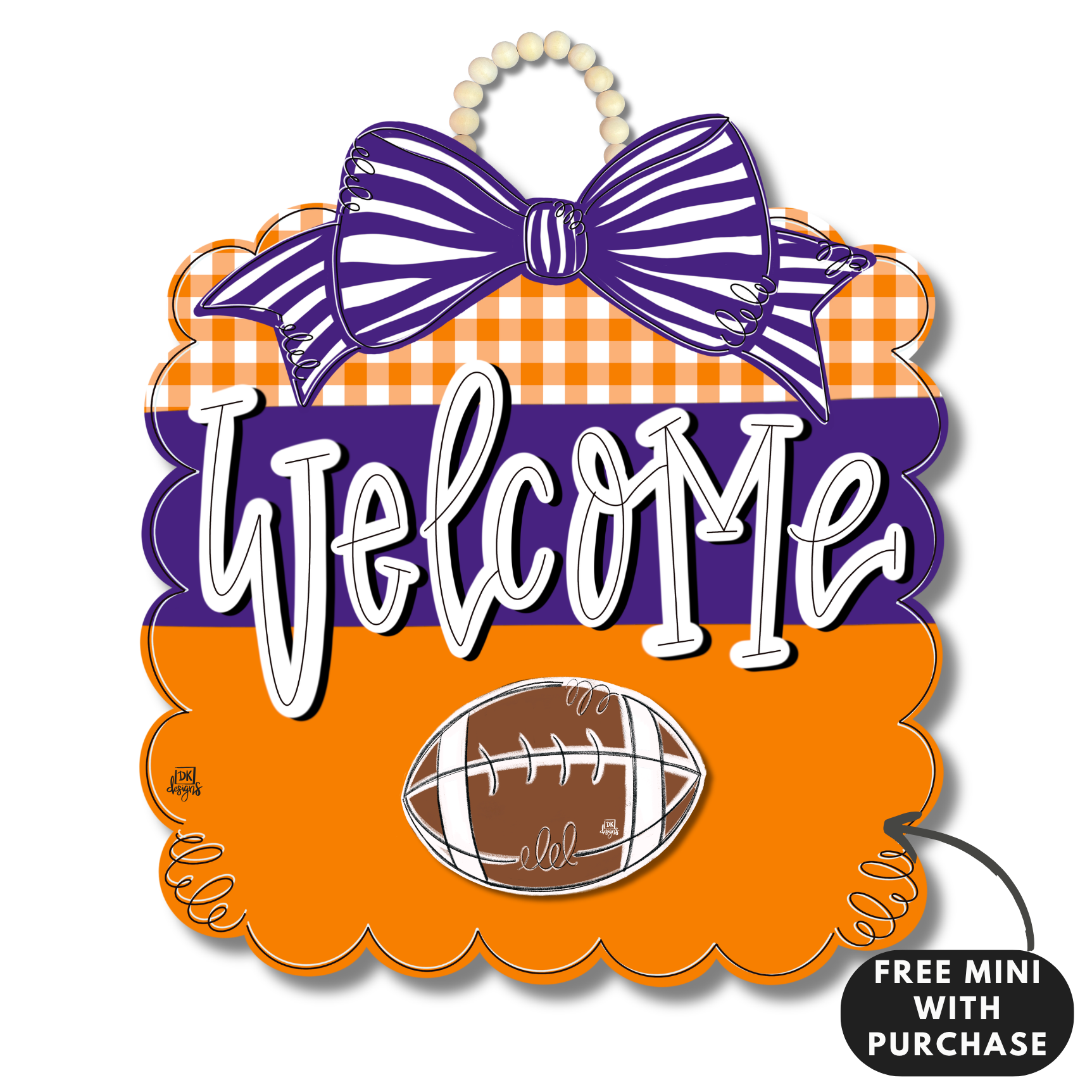 Orange and Purple Football Scallop w / mini