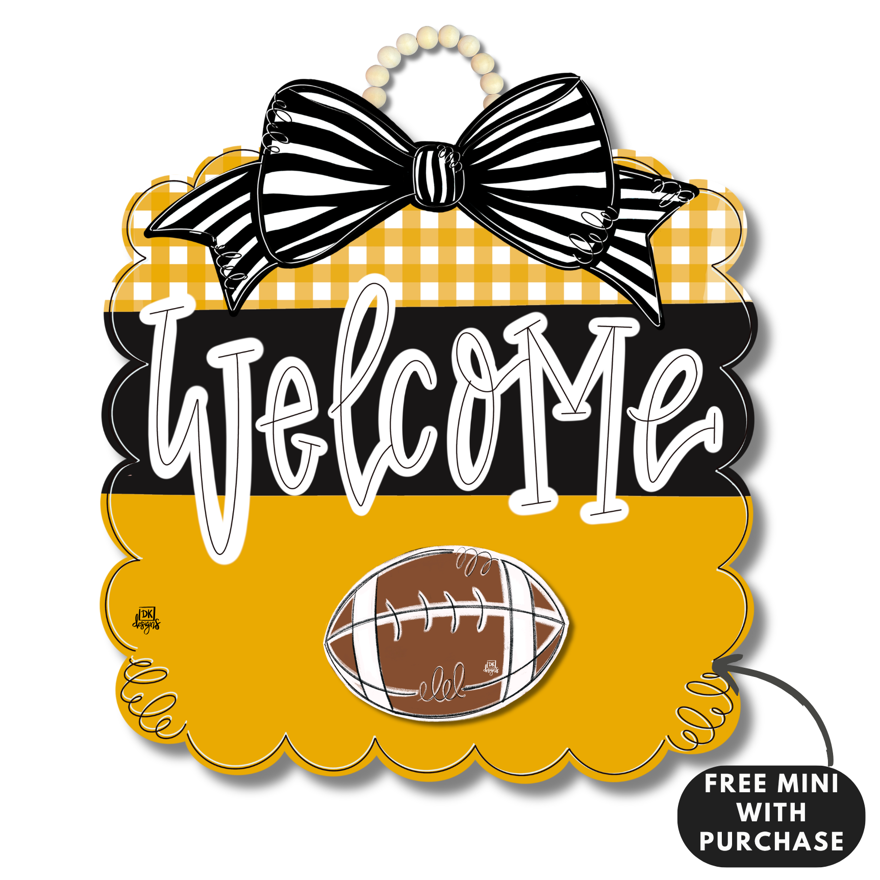 Yellow Gold and Black Football Scallop w / mini