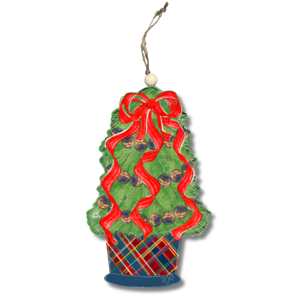 Plaid Navy Tree Ornament