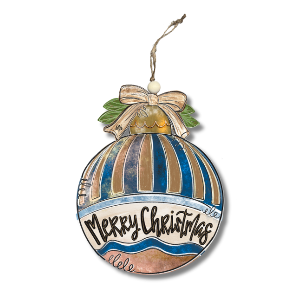 Navy and Gold Bulb Ornament