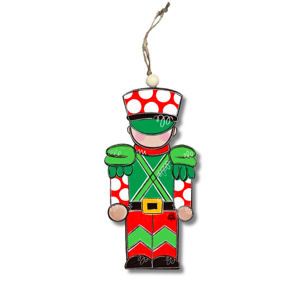 Red and Green Dot Soldier Ornament
