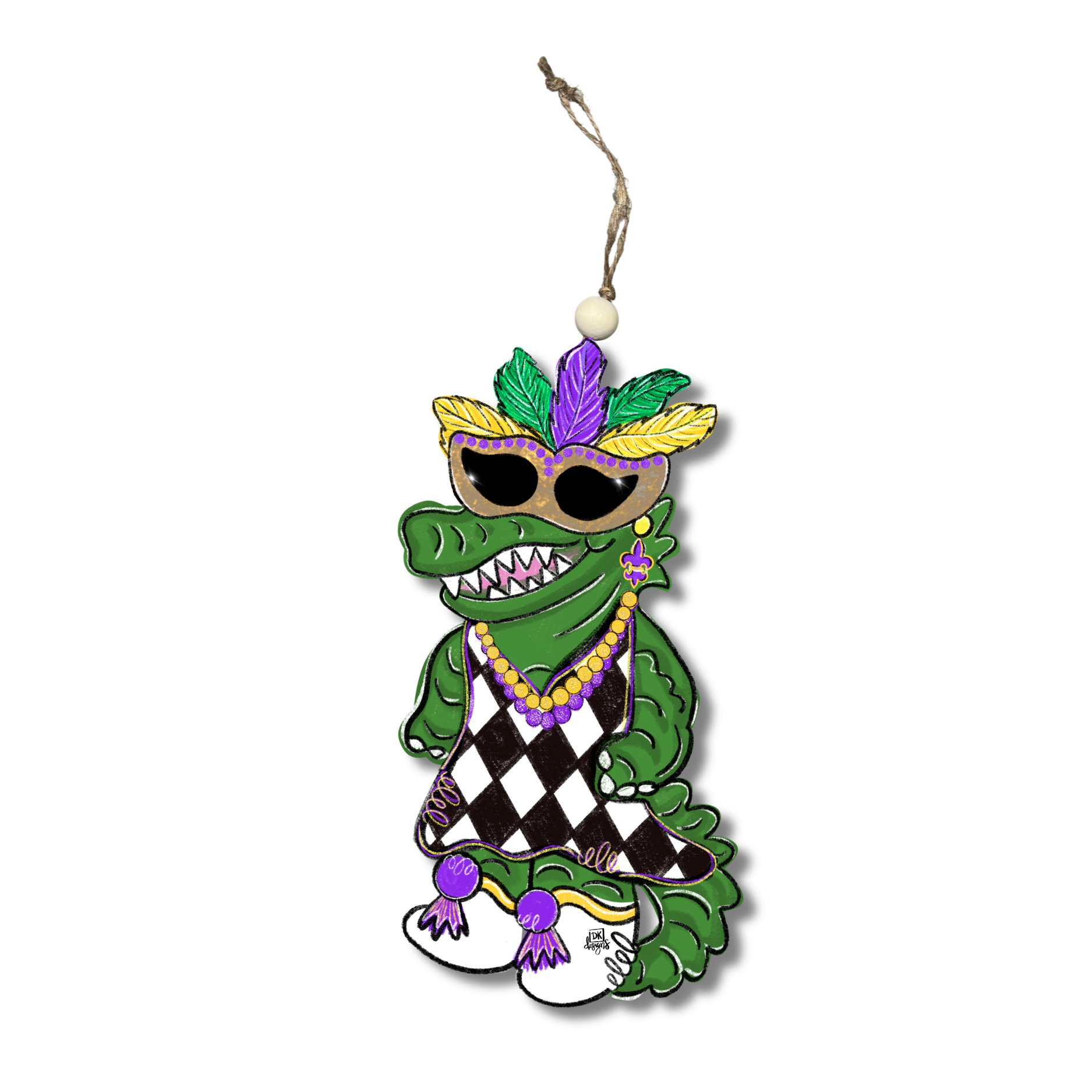 Mardi Gator Lady Ornament