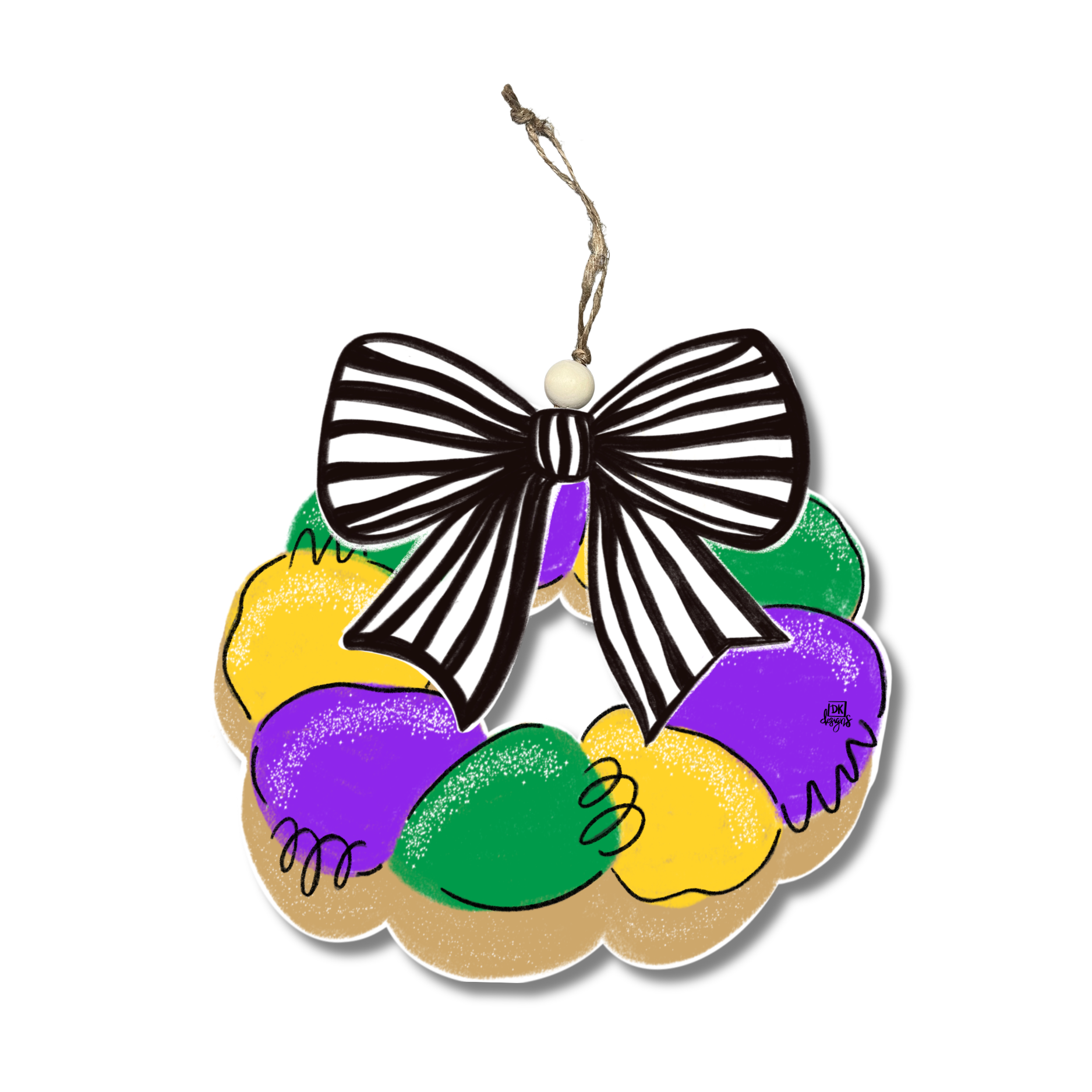 King Cake Bow Ornament