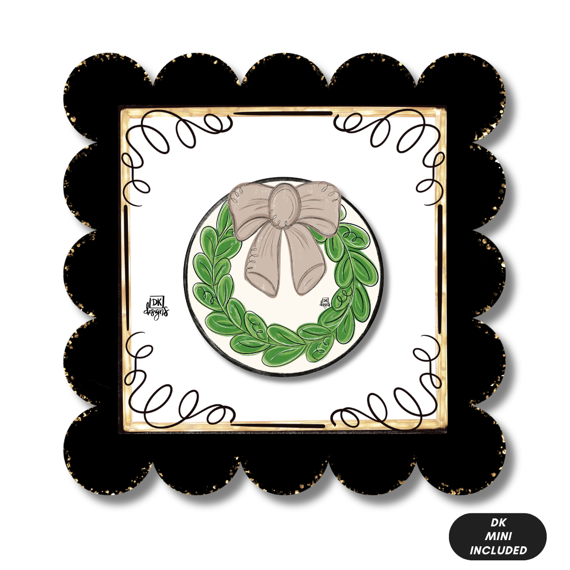 Mini Frame Black and Gold w/ room for mini