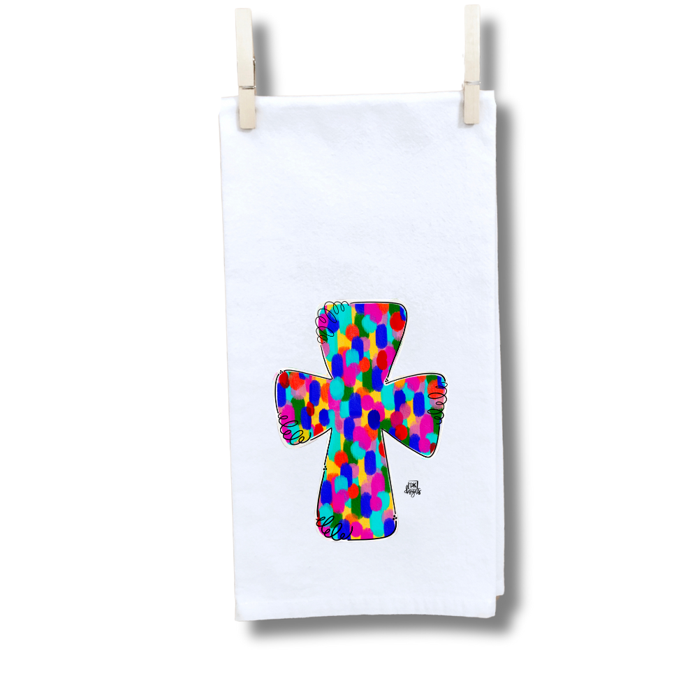 Stained Glass Cross Towel