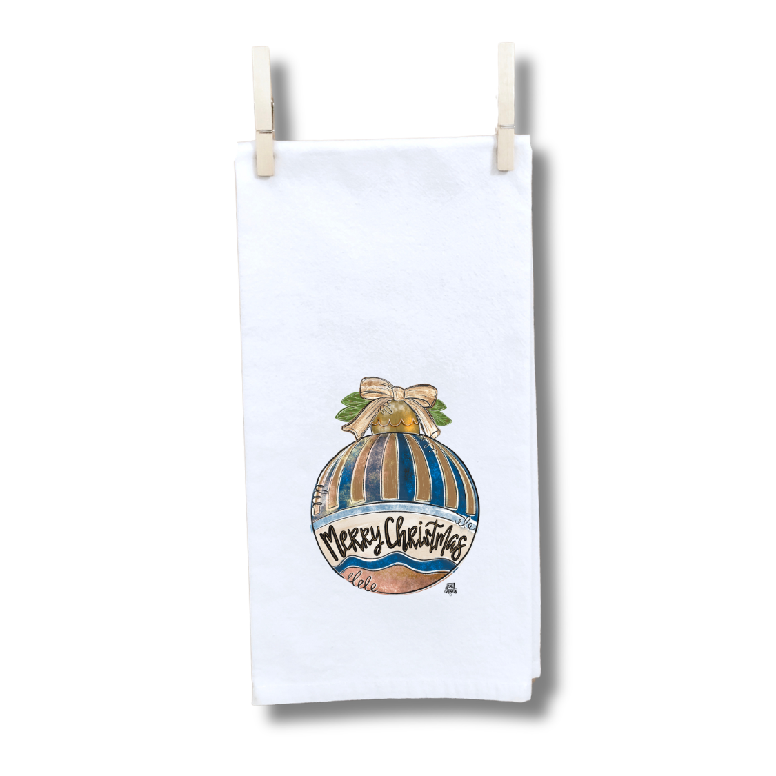 Navy and Gold Bulb Towel