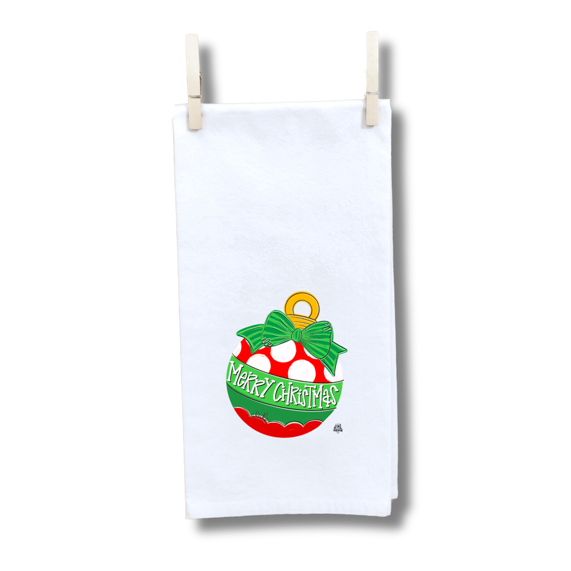 Red Dot Christmas Bulb Towel