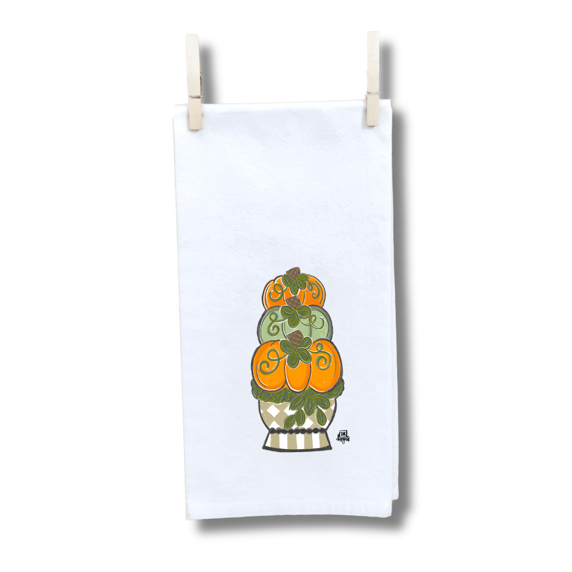 Tan Pumpkin Topiary Towel