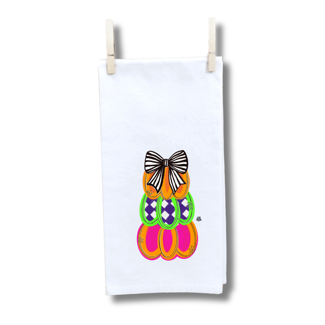 Neon Pumpkin Stack Towel