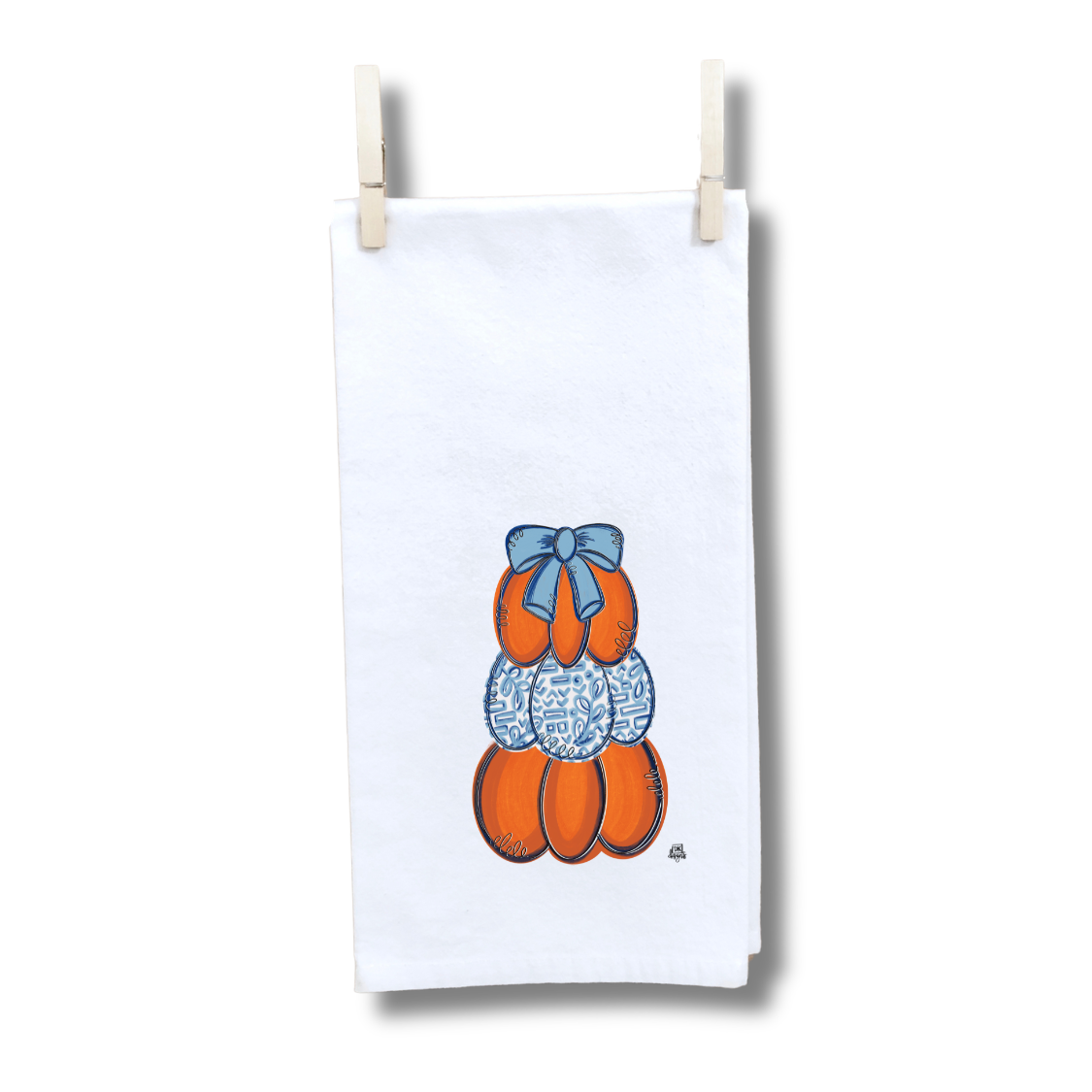 Blue and White 2026 Pumpkin Sack Towel