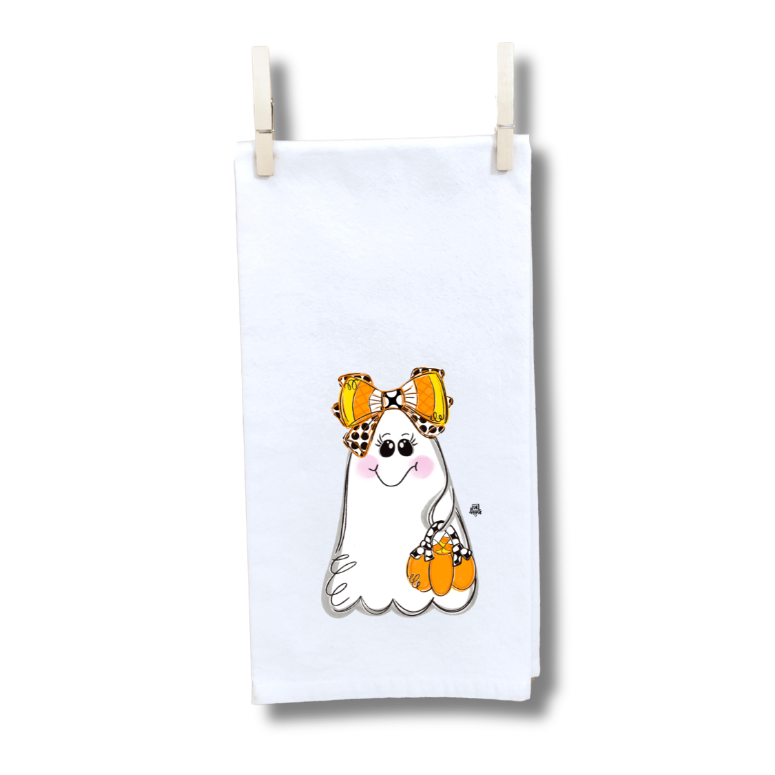 Candy Corn Ghost Towel