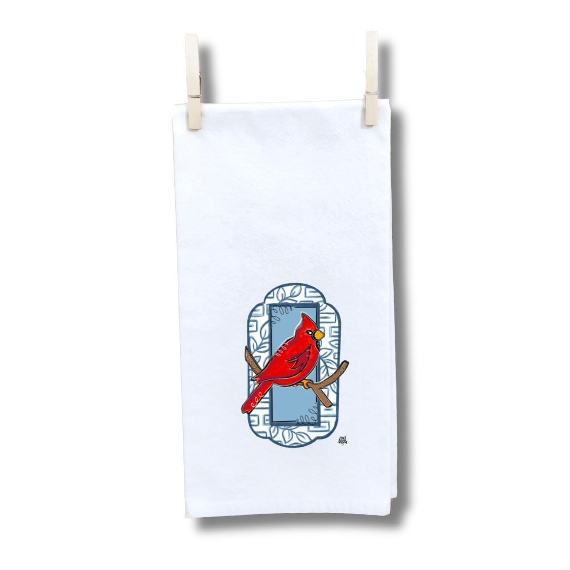 Blue and White Cardinal Towel
